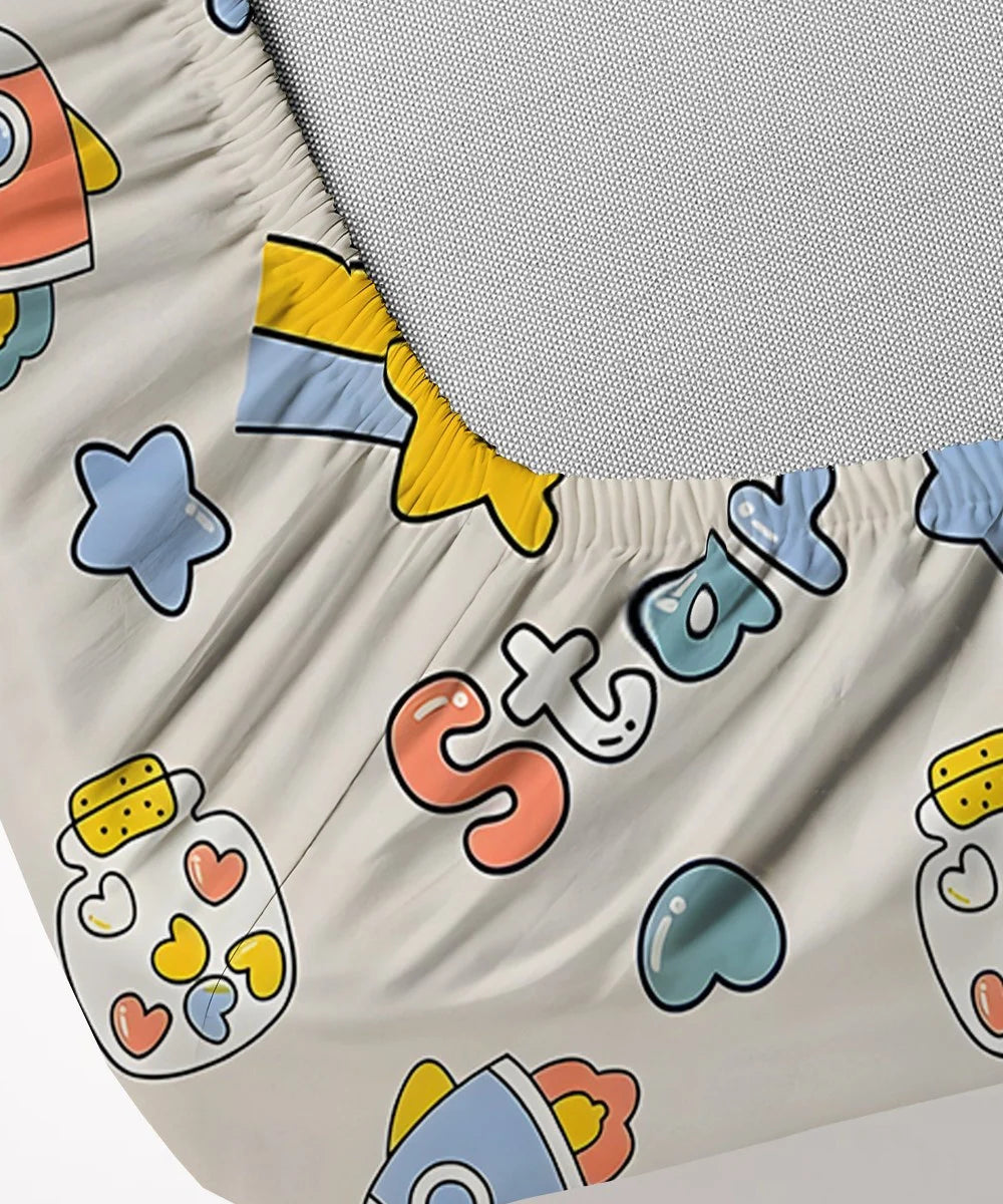 Star Kids Flat Bedsheet With Pillow Covers
