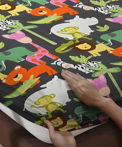 Jungle Friends Kids Flat Bedsheet With Pillow Covers