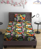 Jungle Friends Kids Flat Bedsheet With Pillow Covers
