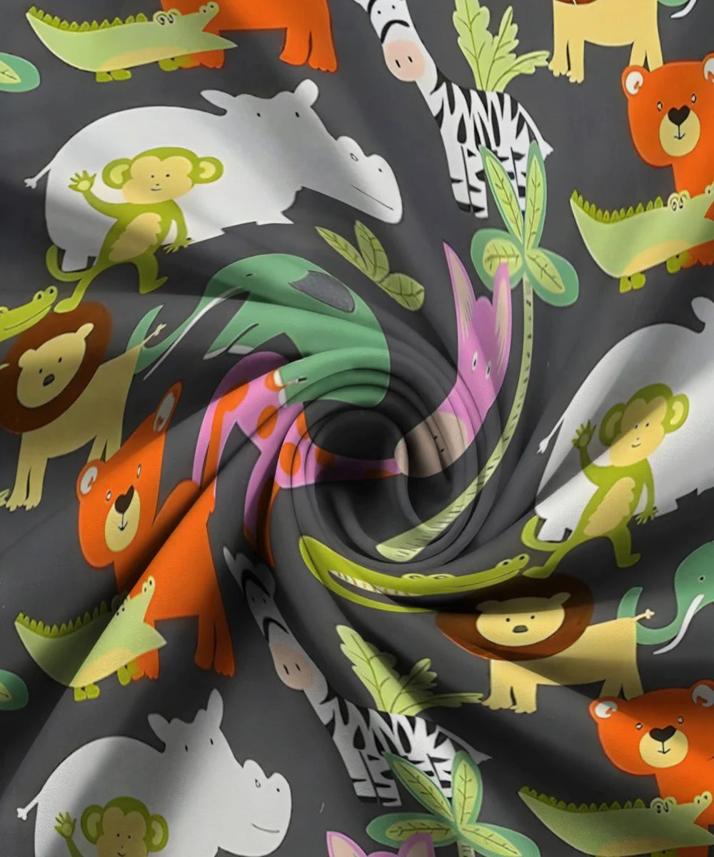 Jungle Friends Kids Flat Bedsheet With Pillow Covers