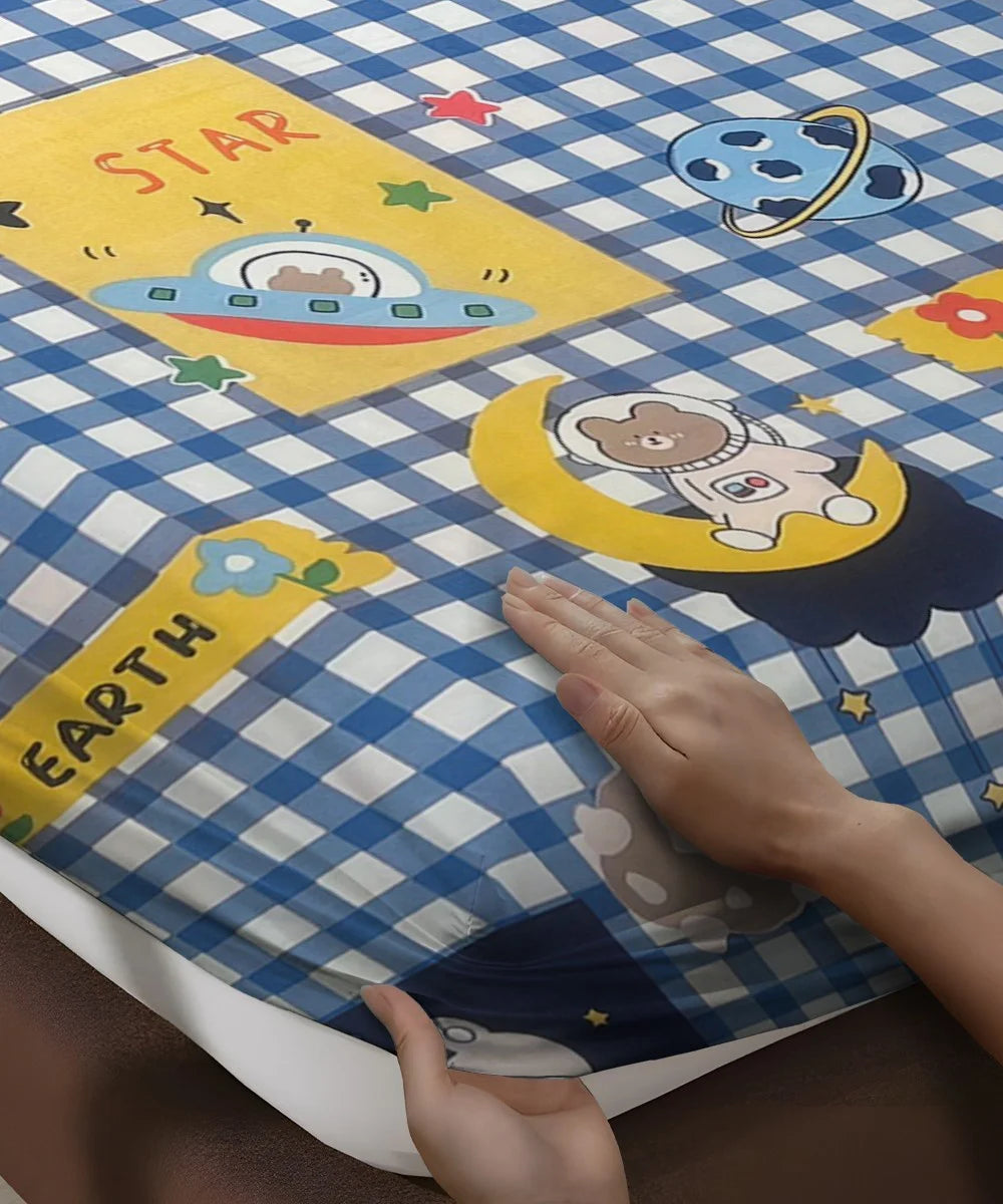 Galactic Bunny Kids Bedsheet With Pillow Covers