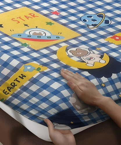 Galactic Bunny Kids Bedsheet With Pillow Covers