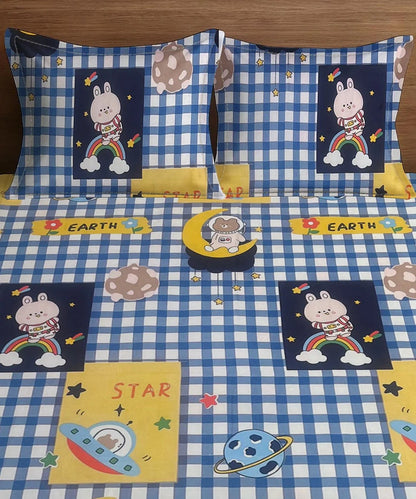 Galactic Bunny Kids Bedsheet With Pillow Covers