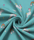Blue Unicorn Kids Flat Bedsheet With Pillow Covers