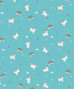 Blue Unicorn Kids Flat Bedsheet With Pillow Covers