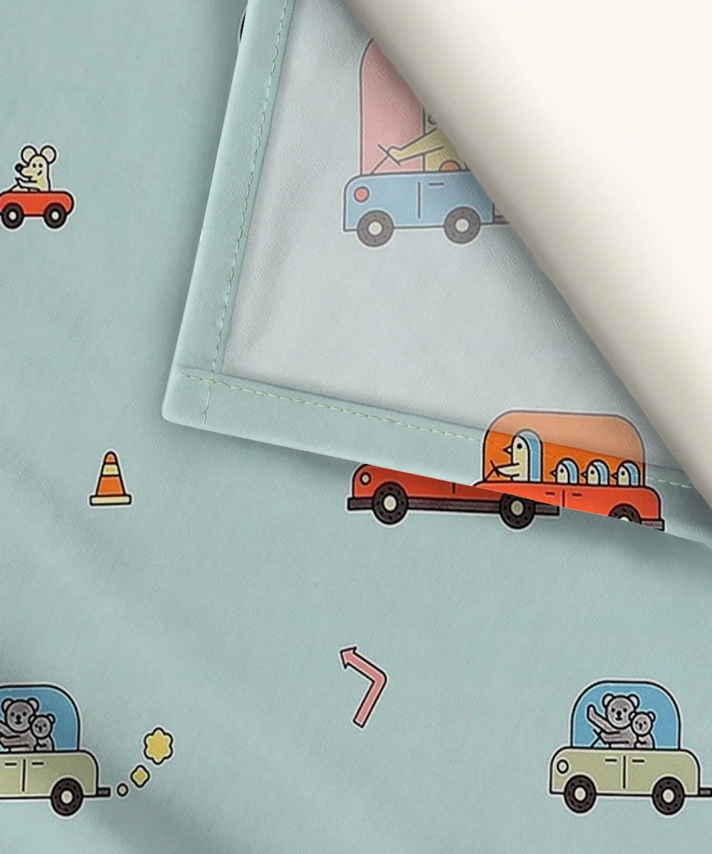 Happy Wheels Kids Flat Bedsheet With Pillow Covers