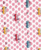 Red Bus Kids Flat Bedsheet With Pillow Covers