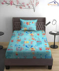 Life in Sea Kids Flat Bedsheet With Pillow Covers