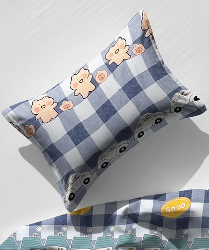 Cute Kids Kids Flat Bedsheet With Pillow Covers
