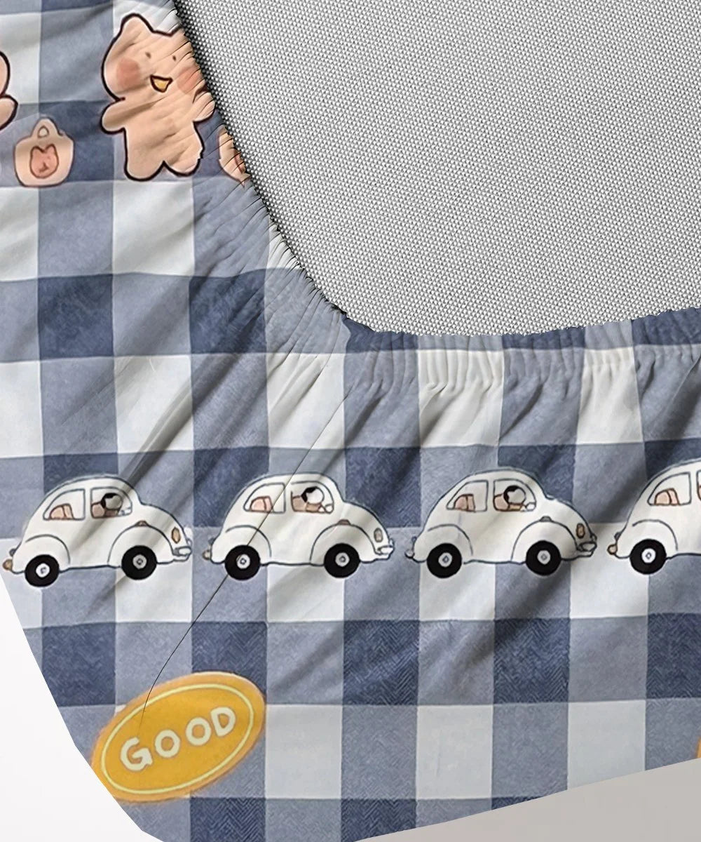 Cute Kids Kids Flat Bedsheet With Pillow Covers