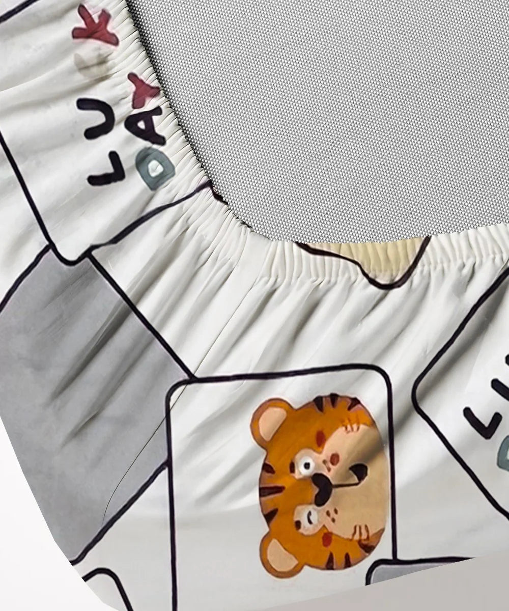 Little Cub Kids Flat Bedsheet With Pillow Covers