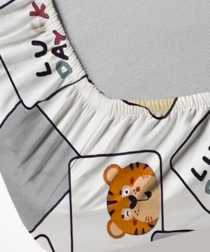Little Cub Kids Flat Bedsheet With Pillow Covers