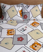 Little Cub Kids Flat Bedsheet With Pillow Covers
