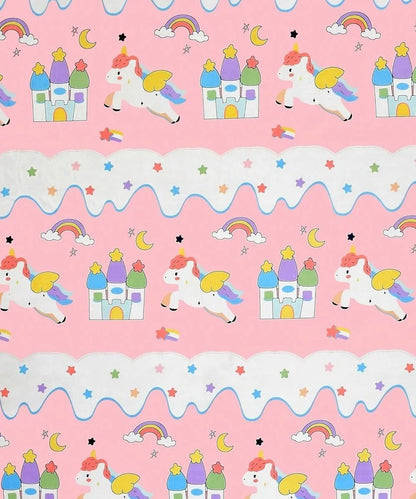 Unicorn Wonder Land Kids Flat Bedsheet With Pillow Covers