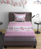 Teddy Blossom Kids Flat Bedsheet With Pillow Covers