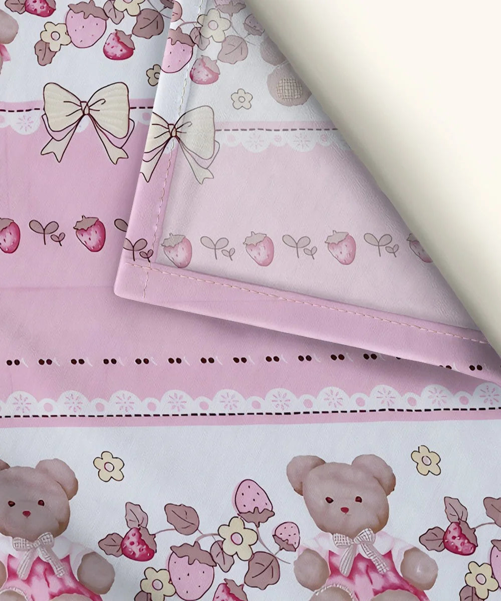 Teddy Blossom Kids Flat Bedsheet With Pillow Covers