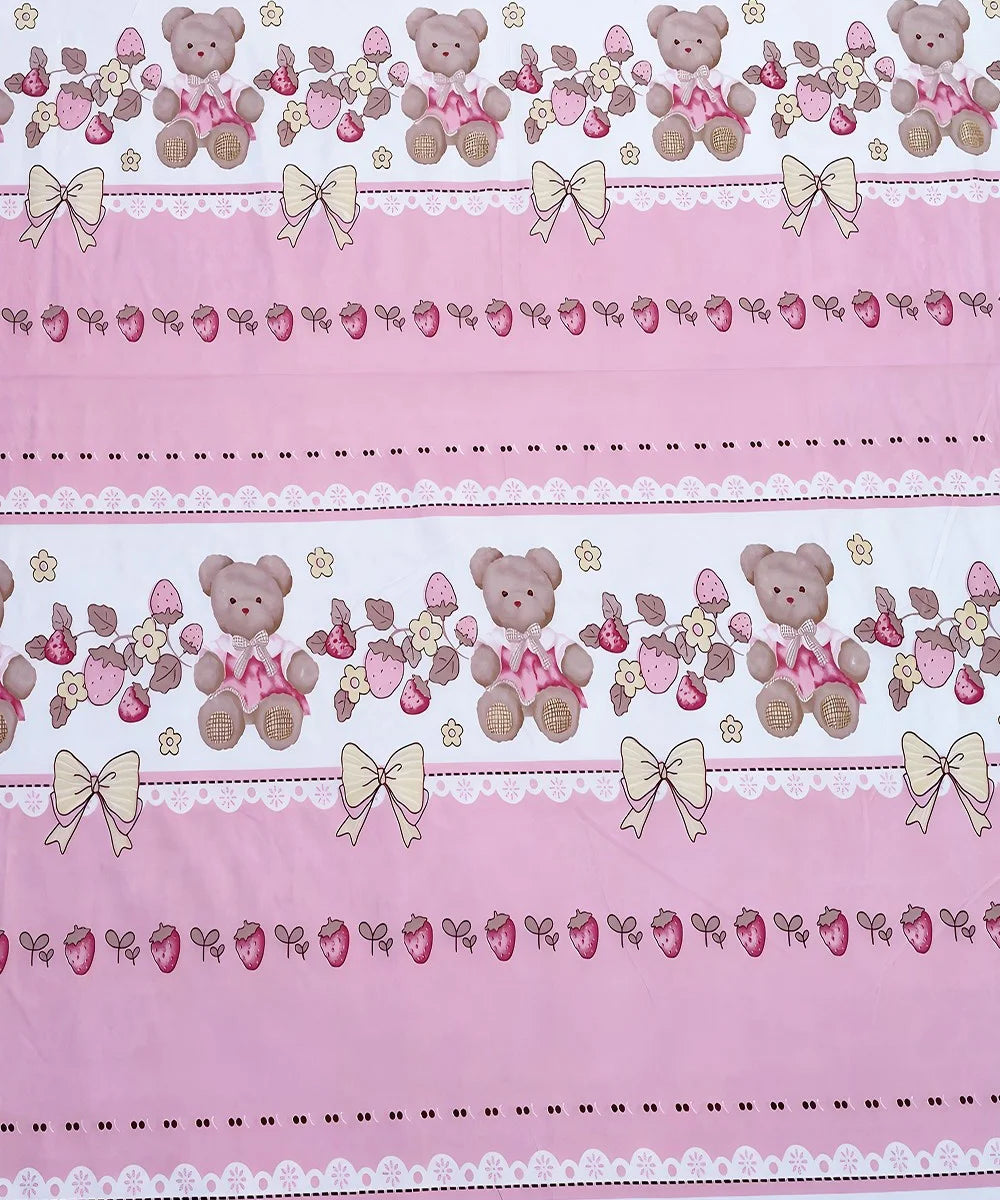 Teddy Blossom Kids Flat Bedsheet With Pillow Covers