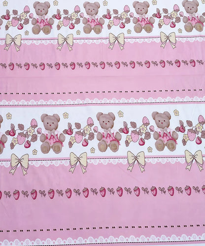 Teddy Blossom Kids Flat Bedsheet With Pillow Covers