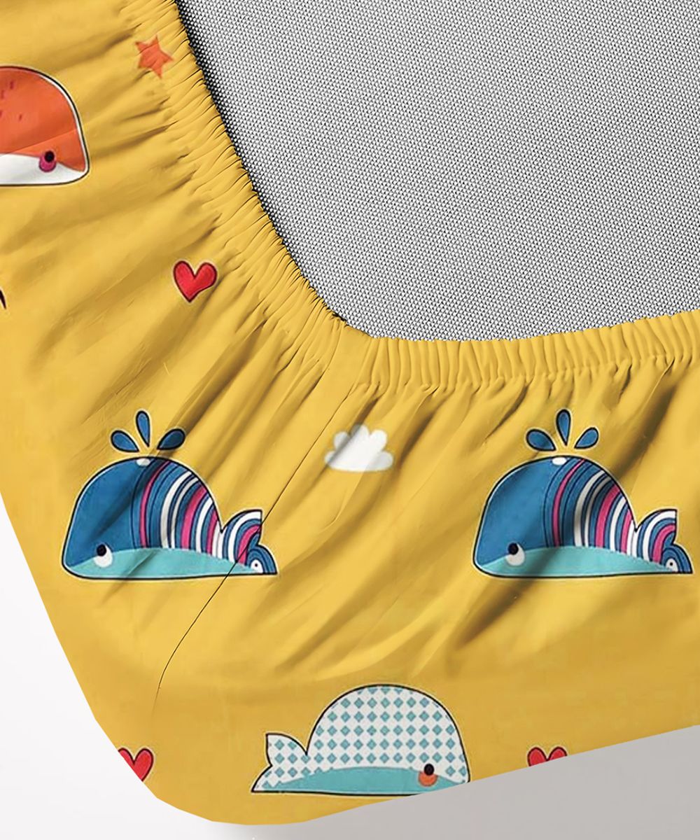 Little Ocean Buddies Kids Flat Bedsheet With Pillow Covers