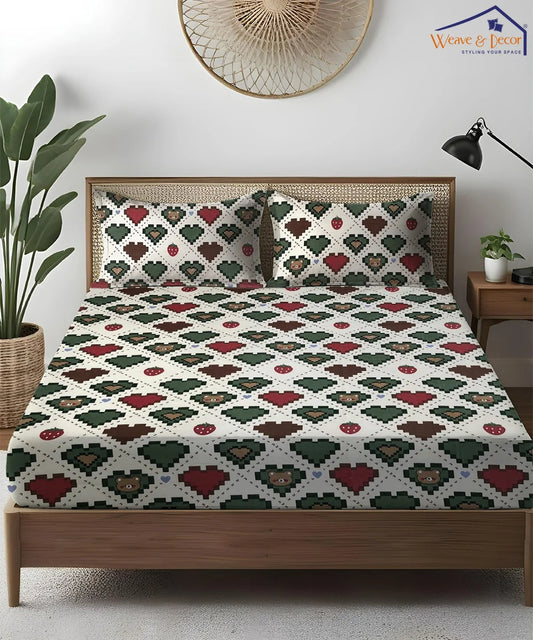 Retro Heartland Kids Flat Bedsheet With Pillow Covers