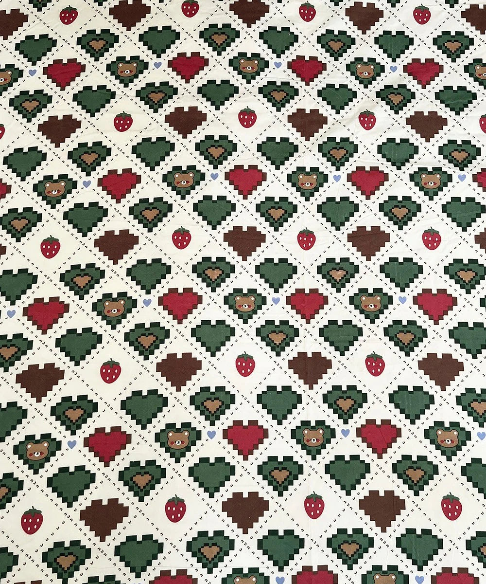 Retro Heartland Printed Kids Single Bedsheet With 1 Pillow Cover