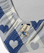 Little Heartbeats Printed Kids Single Bedsheet With 1 Pillow Cover