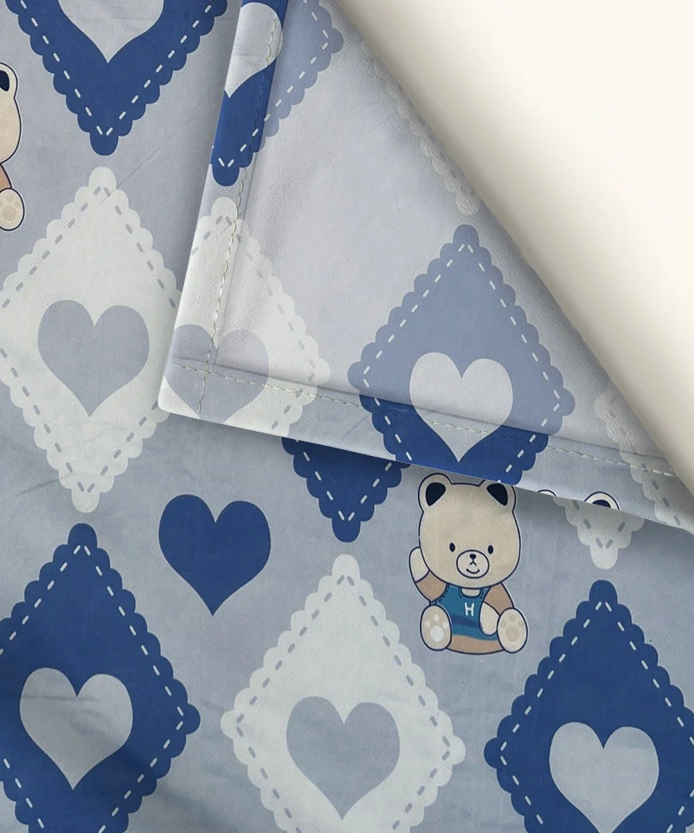 Little Heartbeats Printed Kids Single Bedsheet With 1 Pillow Cover