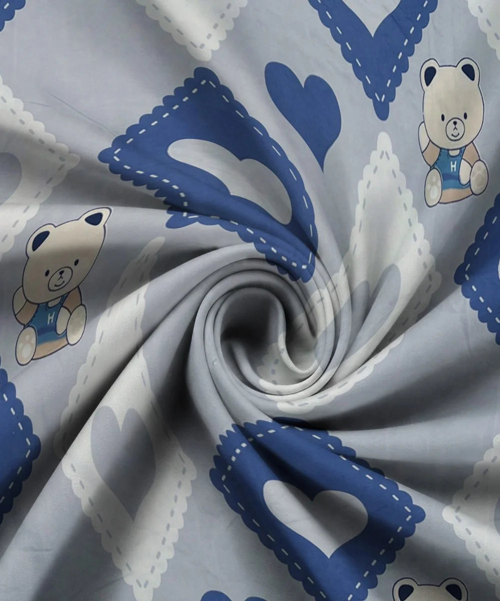 Little Heartbeats Printed Kids Single Bedsheet With 1 Pillow Cover
