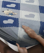 Little Heartbeats Printed Kids Single Bedsheet With 1 Pillow Cover