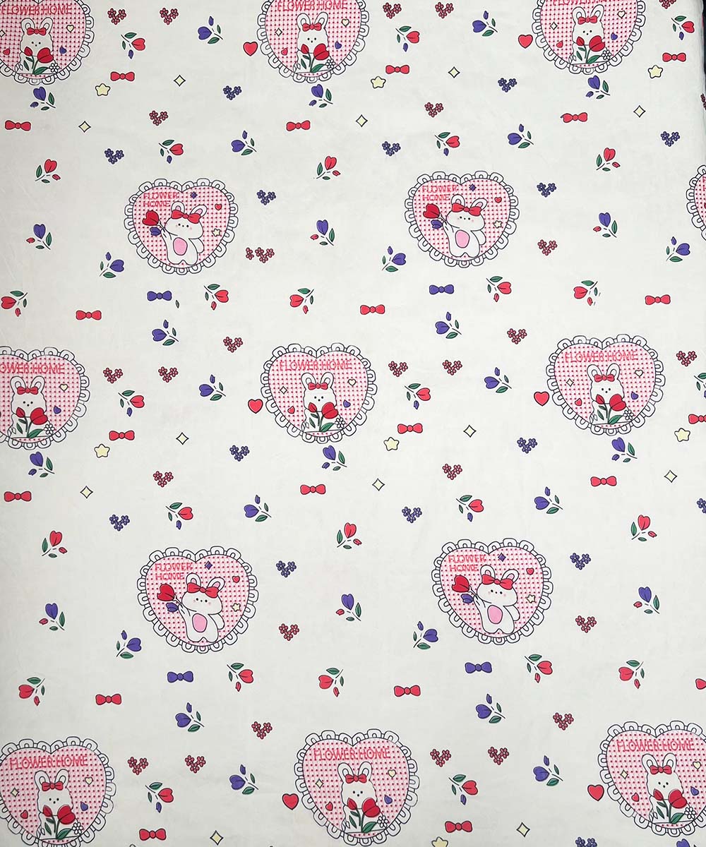Kitty Hearts Kids Flat Bedsheet With Pillow Covers