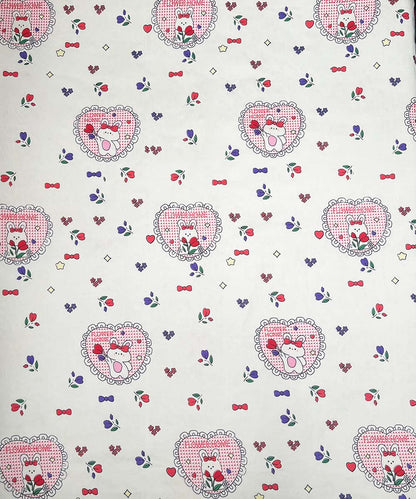 Kitty Hearts Kids Flat Bedsheet With Pillow Covers