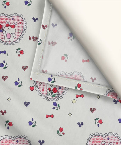 Kitty Hearts Kids Flat Bedsheet With Pillow Covers