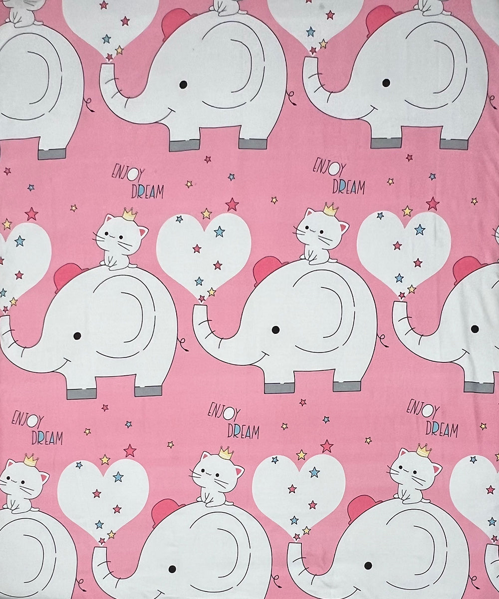 Pink Parade Dreams Kids Flat Bedsheet With Pillow Covers