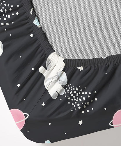 Galactic Dreams  Kids Flat Bedsheet With Pillow Covers
