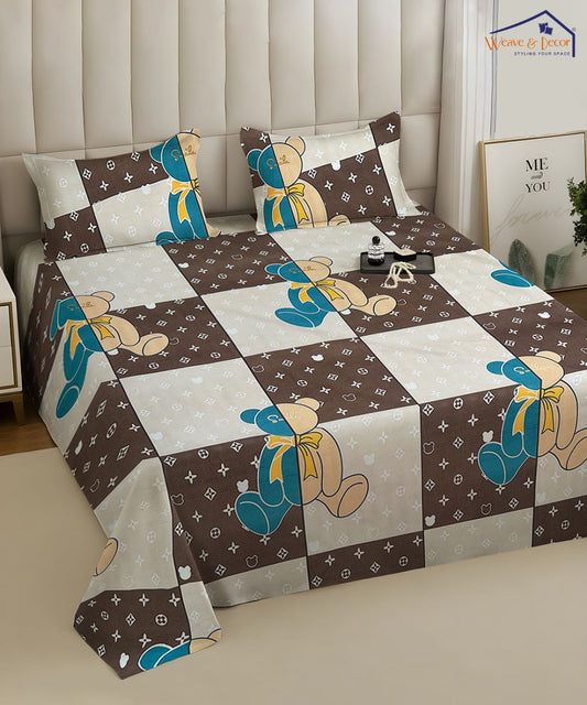 Coco Cub Kids Flat Bedsheet With Pillow Covers
