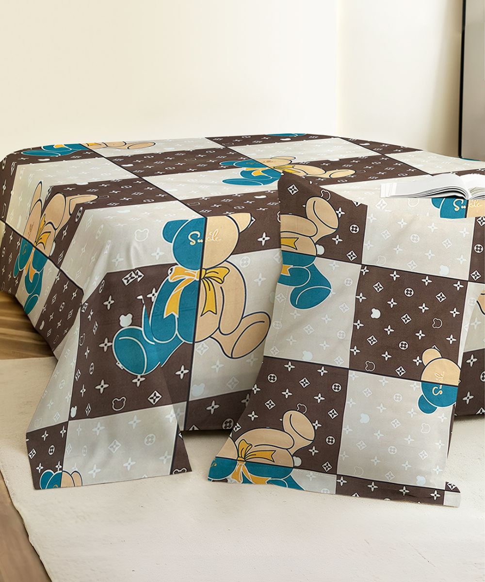 Coco Cub Kids Flat Bedsheet With Pillow Covers