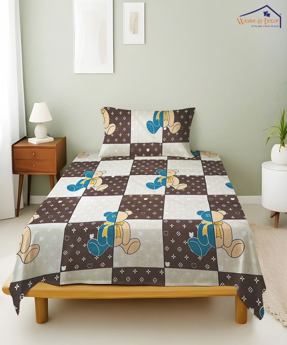 Coco Cub Kids Flat Bedsheet With Pillow Covers