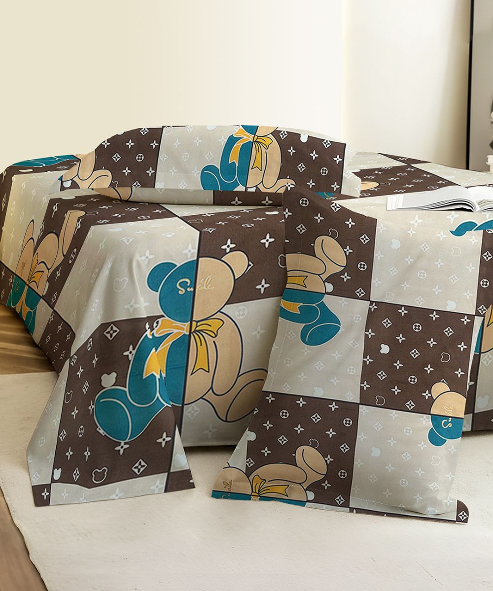 Coco Cub Kids Flat Bedsheet With Pillow Covers