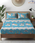 Unicorn Dreamland Sky Kids Flat Bedsheet With Pillow Covers