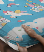 Unicorn Dreamland Sky Kids Flat Bedsheet With Pillow Covers