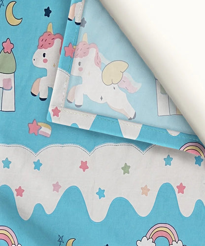 Unicorn Dreamland Sky Kids Flat Bedsheet With Pillow Covers