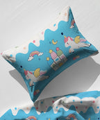 Unicorn Dreamland Sky Kids Flat Bedsheet With Pillow Covers