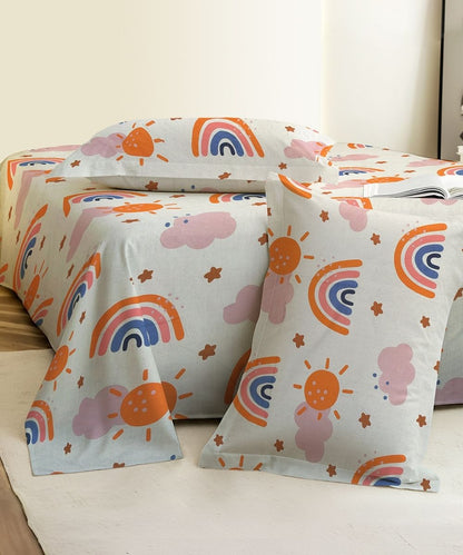 Rainbow Sunshine Dream Kids Bedsheet With Pillow Covers