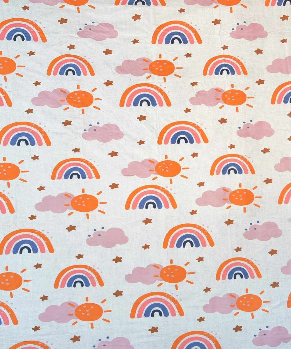 Rainbow Sunshine Dream Kids Bedsheet With Pillow Covers