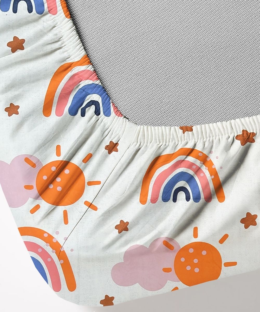 Rainbow Sunshine Dream Kids Bedsheet With Pillow Covers