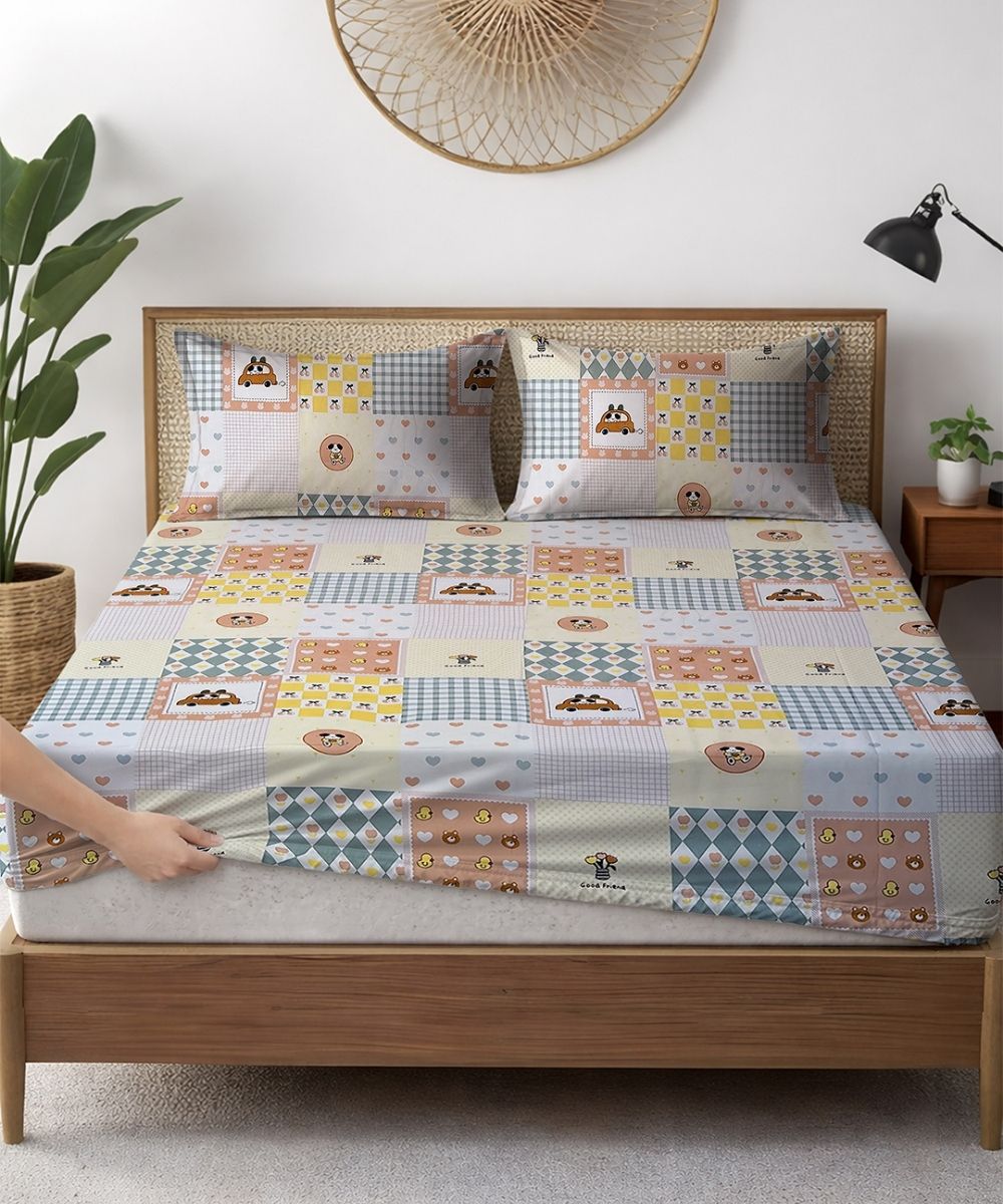 Sweet Bear Dreams Kids Bedsheet With Pillow Covers