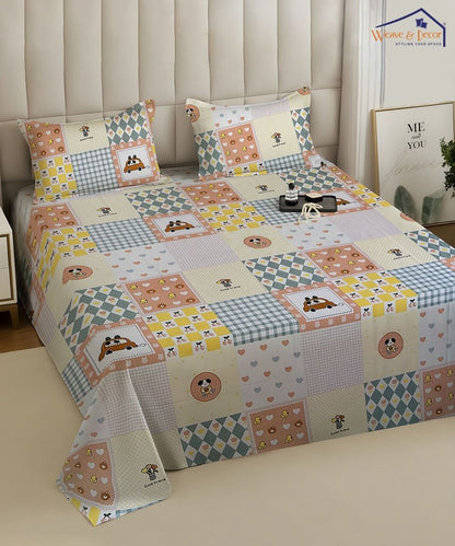 Sweet Bear Dreams Kids Bedsheet With Pillow Covers