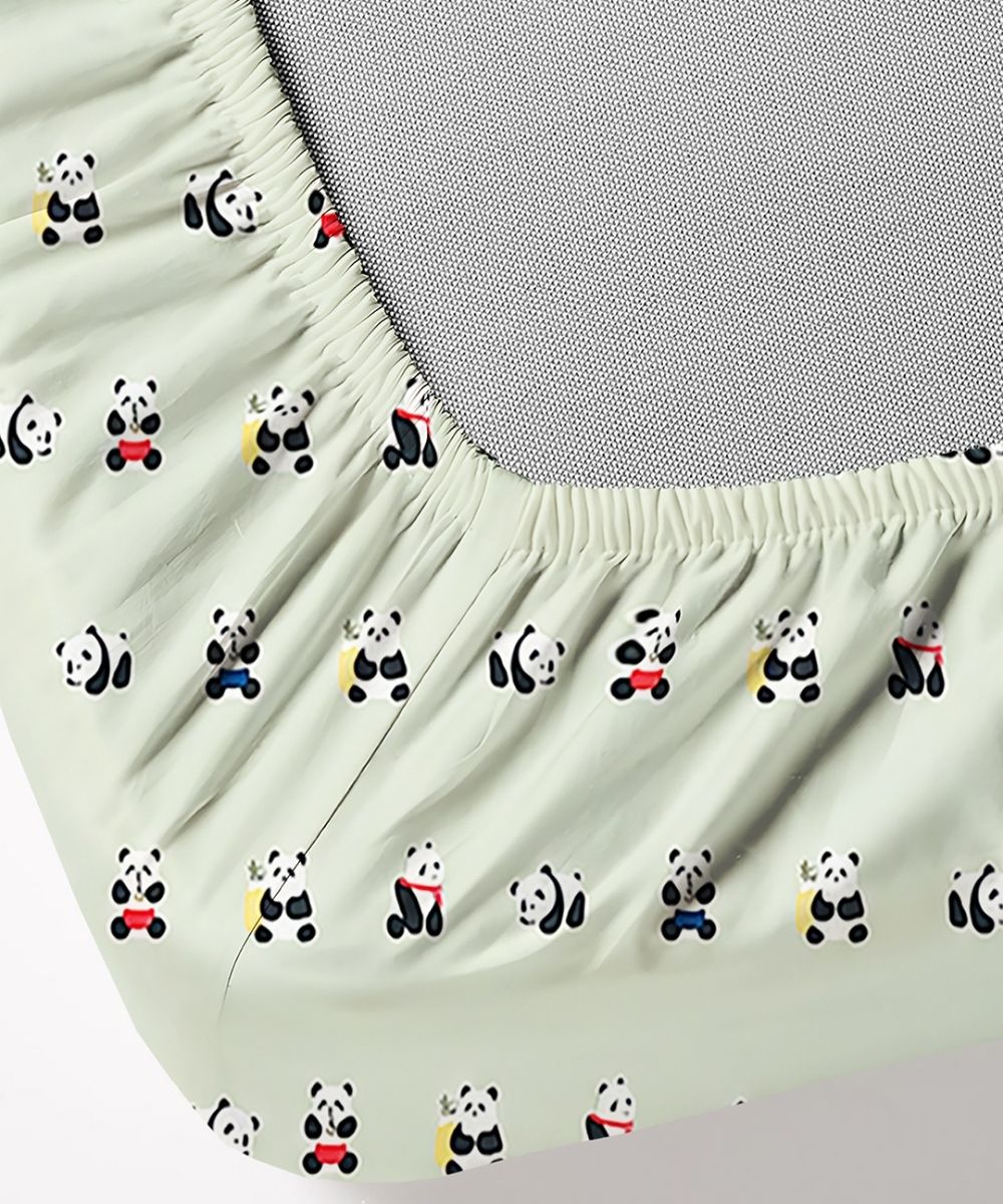 Cute Panda Print Kids Bedsheet With Pillow Covers