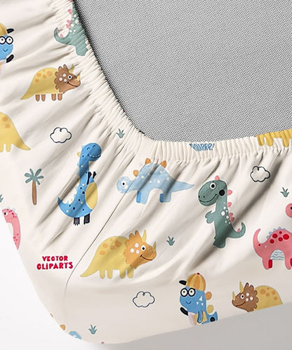 Jurassic Fun Kids Bedsheet With Pillow Covers