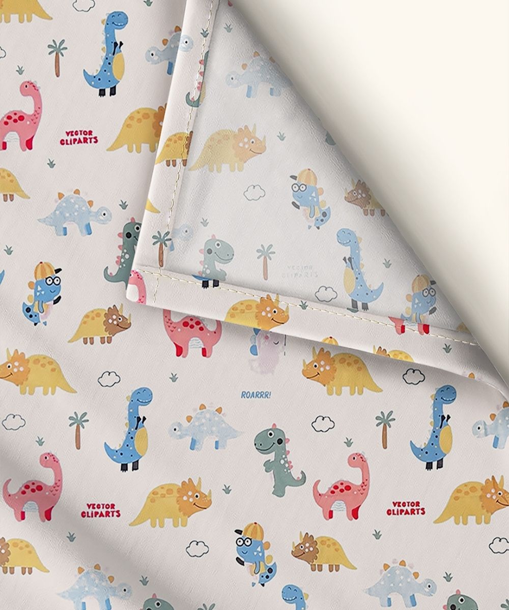 Jurassic Fun Kids Bedsheet With Pillow Covers
